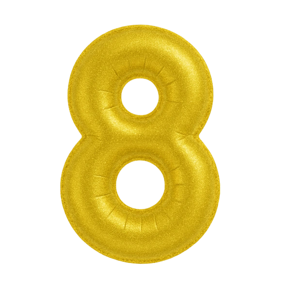 KIWI PARTY "8" NUMBER GOLDEN FOIL BALLOON 16 INCH