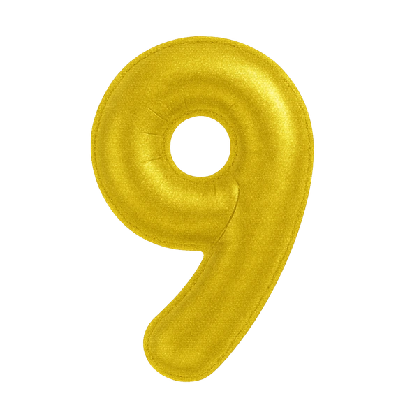 KIWI PARTY "9" NUMBER GOLDEN FOIL BALLOON 16 INCH