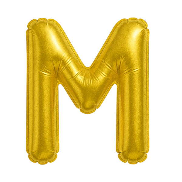 KIWI PARTY "M" ALPHABET/LETTER GOLDEN FOIL BALLOON 16 INCH