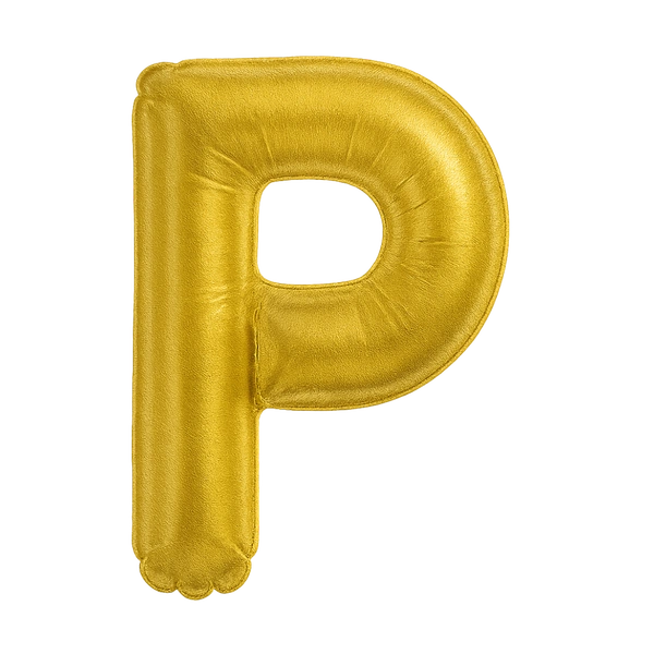 KIWI PARTY "P" ALPHABET/LETTER GOLDEN FOIL BALLOON 16 INCH