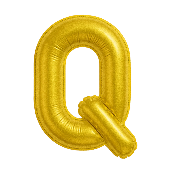 KIWI PARTY "Q" ALPHABET/LETTER GOLDEN FOIL BALLOON 16 INCH
