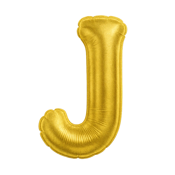 KIWI PARTY "J" ALPHABET/LETTER GOLDEN FOIL BALLOON 16 INCH