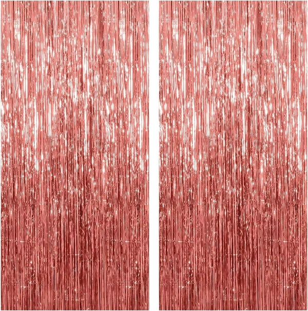 MADE IN CHINA Foil Rain Curtain (Shiny Metallic)ROSEGOLD
