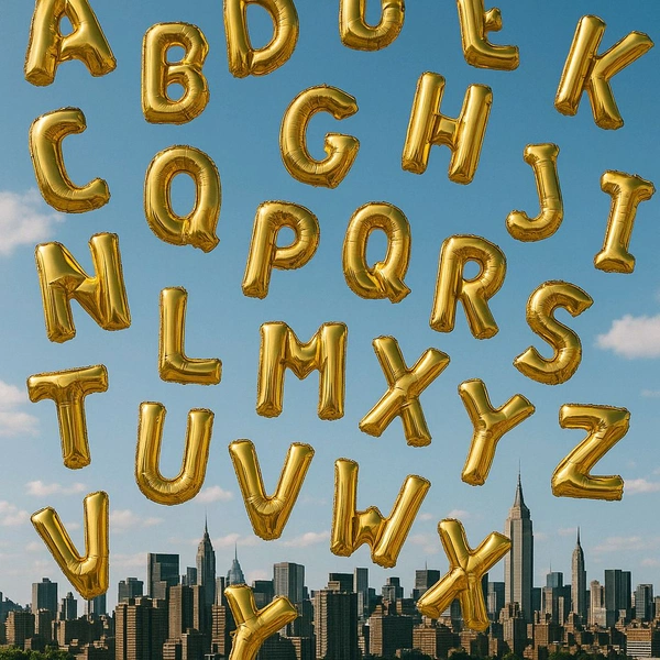 16 INCH ALPHABET GOLDEN COLOR