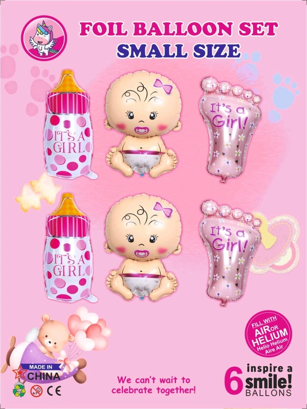 BABY SHOWER 6 PCS SET PINK COLOR