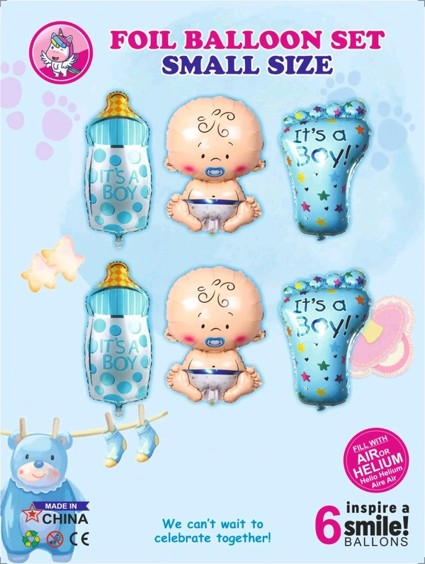 BABY SHOWER 6 PCS SET BLUE  COLOR