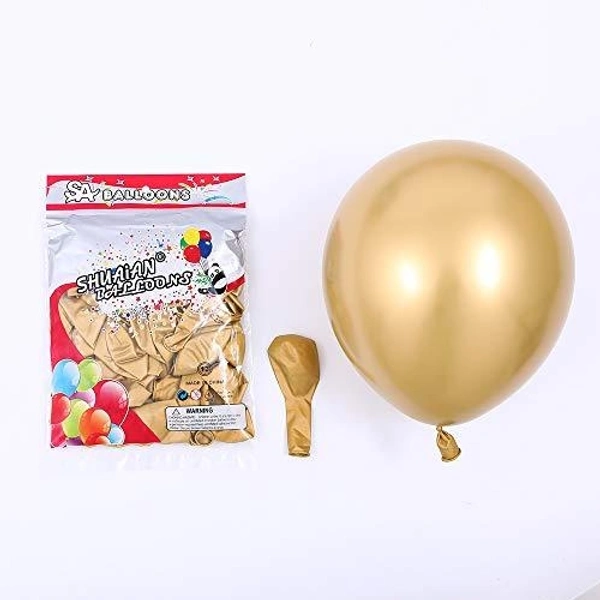 SHUAIAN BALLOONS Golden chrome Balloon 50 pcs Pack