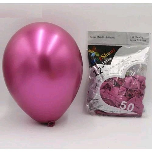 SHUAIAN BALLOONS Pink Color chrome Balloon 50 pcs Pack