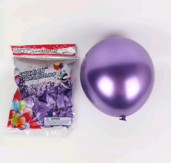 SHUAIAN BALLOONS Purple Color chrome Balloon 50 pcs Pack