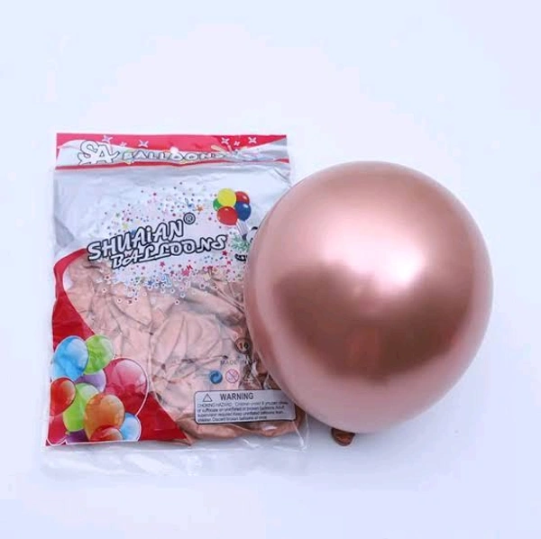 SHUAIAN BALLOONS Rose Gold  Color chrome Balloon 50 pcs Pack
