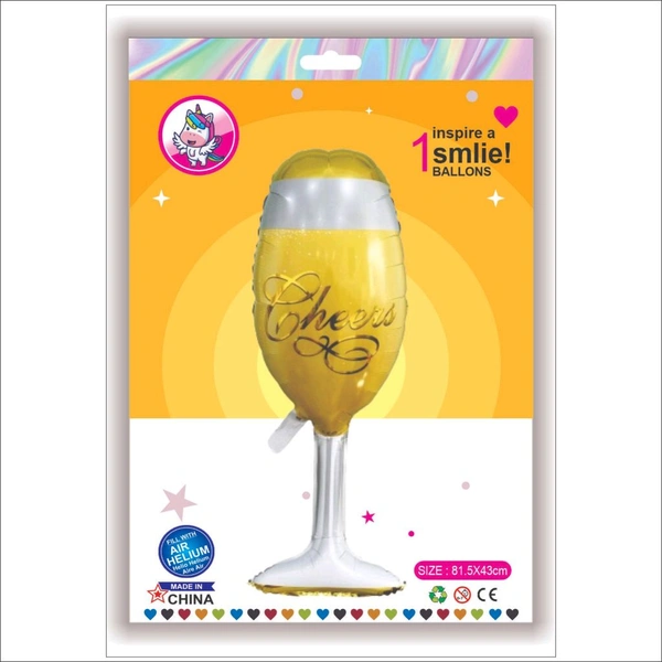 Wine Glass  Bottle Foil Balloon 32 Inch