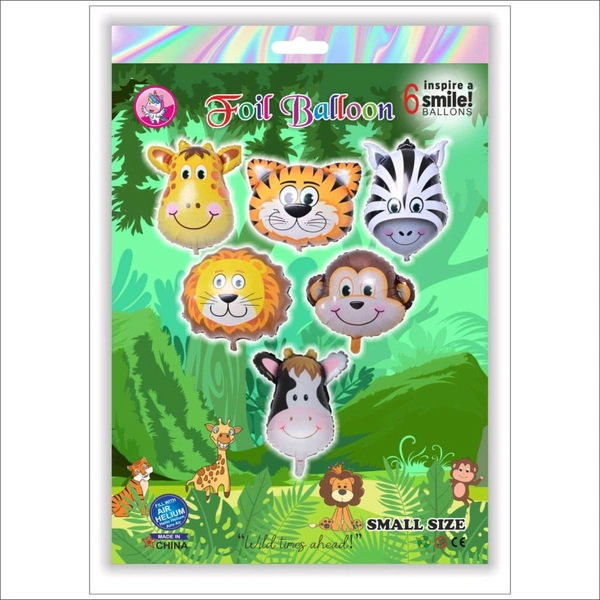 Kiwi Party  6 Pcs Jungle Theme Foil Balloon 