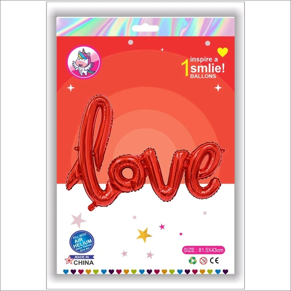 Kiwi Party  Love Cursive Foil Balloon 