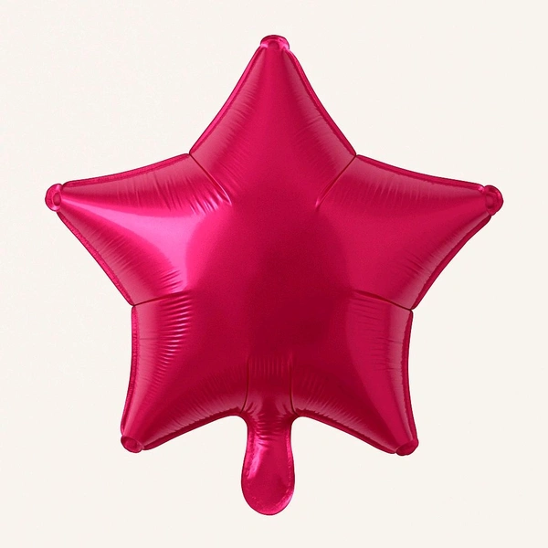 KIWI PARTY Dark Pink Star Foil Balloon –18INCH  Single Piece with Card Packaging