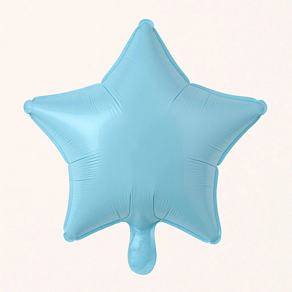 KIWI PARTY Sky Blue Star Foil Balloon –18INCH  Single Piece with Card Packaging