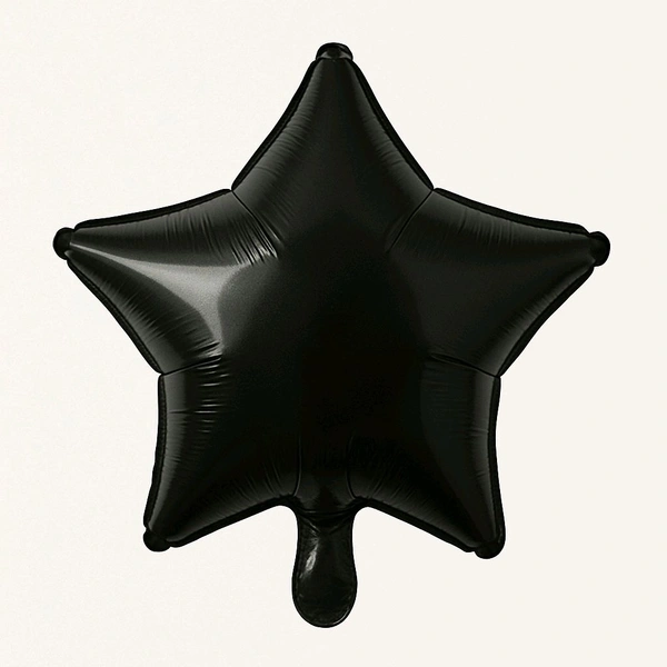 KIWI PARTY Black Star Foil Balloon –18INCH  Single Piece with Card Packaging