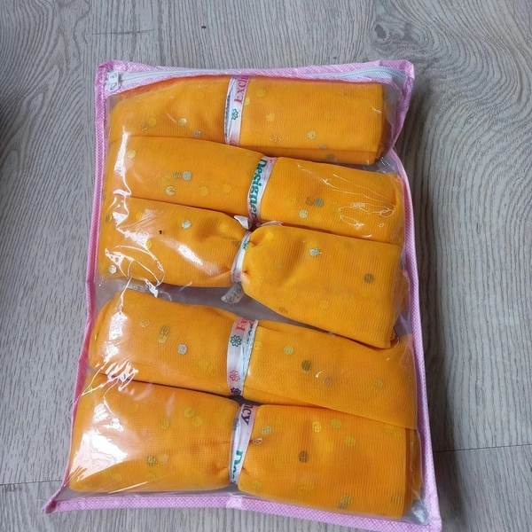 KIWI PARTY YELLOW Polka Dot Decorative Net Rolls – 5 Meter Each (5 Rolls Per Pack)
