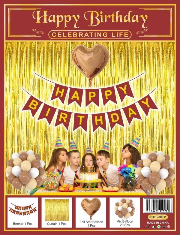 KIWI PARTY  BIRTHDAY COMBO (1 STAR+ 1 CURTAIN+ 20 PCS BALLOON)