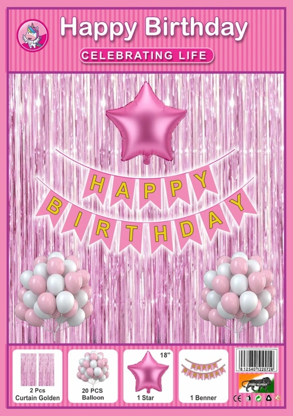KIWI PARTY  BIRTHDAY COMBO (1 STAR+ 1 CURTAIN+ 20 PCS BALLOON)