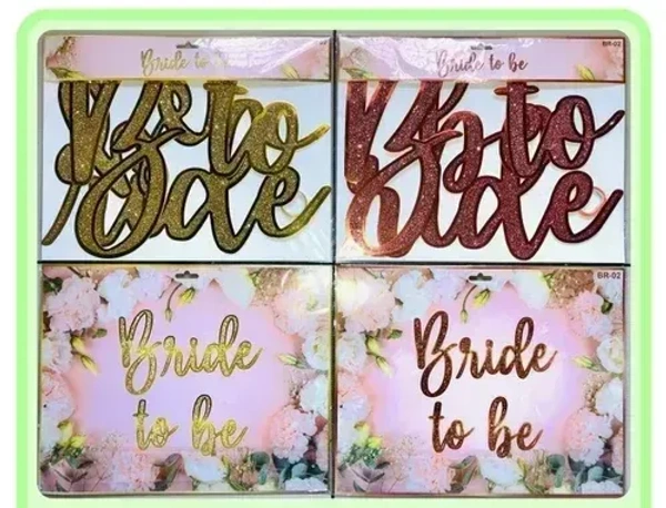 BRIDE TO BE GLIITER BANNER CHINA CURSIVE