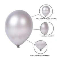 SILVER COLOUR 25 PCS  METALLIC BALLOON 