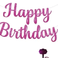 HAPPY BIRTHDAY GLIITER BANNER CURSIBE