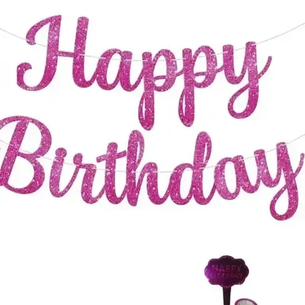 HAPPY BIRTHDAY GLIITER BANNER CURSIBE