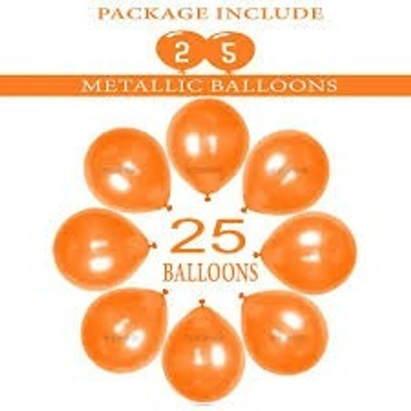 ORANGE COLOUR 25 PCS  METALLIC BALLOON 