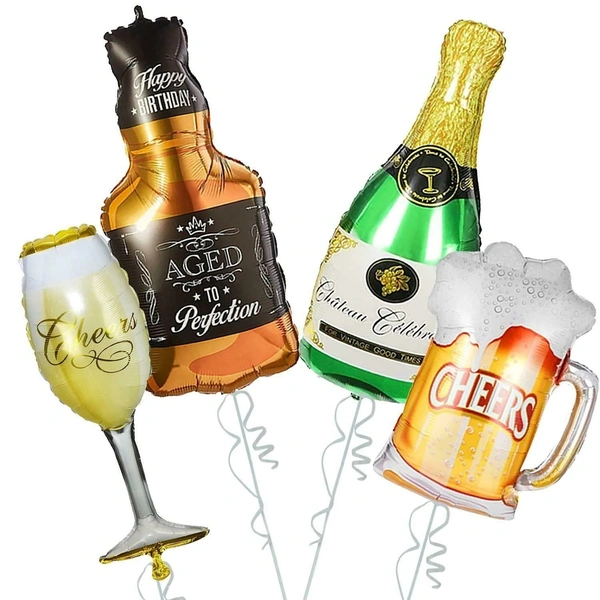 Wine Glass  Bottle Foil Balloon 32 Inch