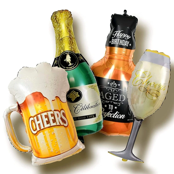 Wine Glass  Bottle Foil Balloon 32 Inch
