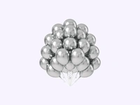 SHUAIAN BALLOONS Silver chrome Balloon 50 pcs Pack