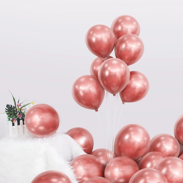 SHUAIAN BALLOONS Red Rose Color chrome Balloon 50 pcs Pack