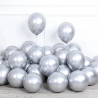 SHUAIAN BALLOONS Silver chrome Balloon 50 pcs Pack