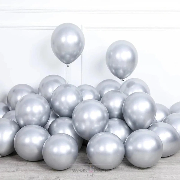 SHUAIAN BALLOONS Silver chrome Balloon 50 pcs Pack