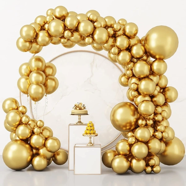 SHUAIAN BALLOONS Golden chrome Balloon 50 pcs Pack