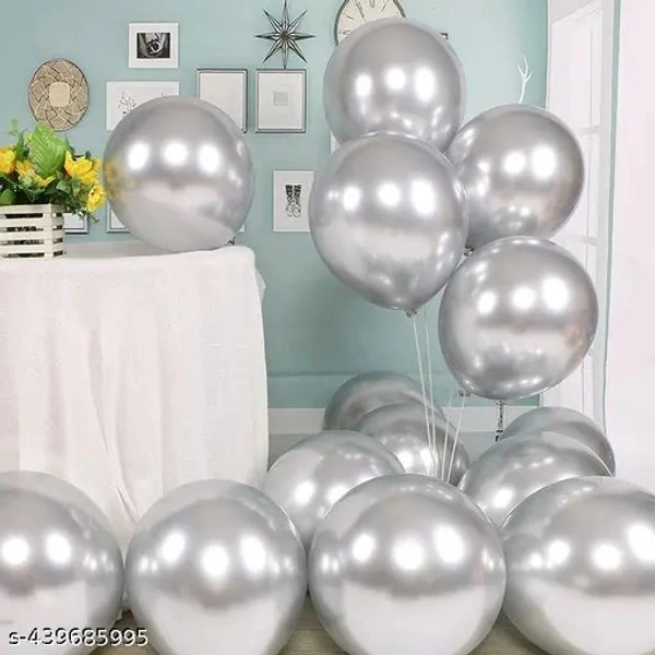 SHUAIAN BALLOONS Silver chrome Balloon 50 pcs Pack