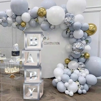 KIWI PARTY Silver Baby Balloon Box Set for Baby Shower