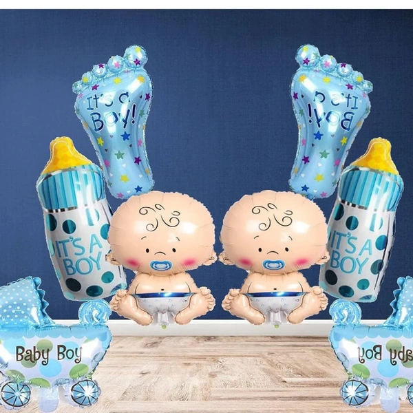 Milk Bottle Blue Foil Balloon