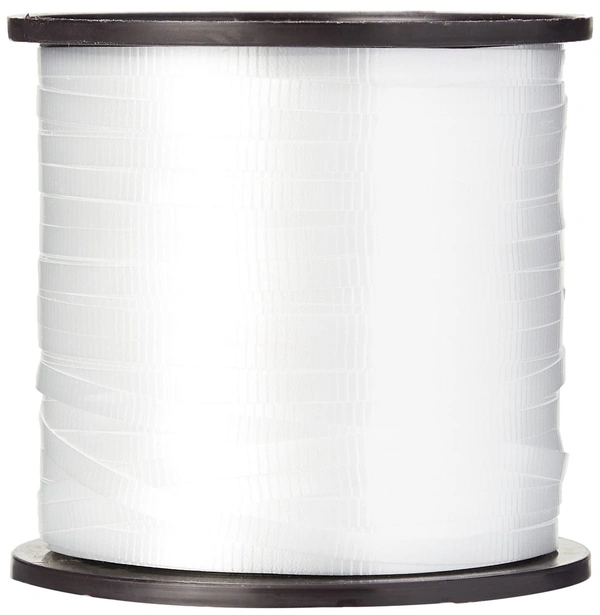 KIWI PARTY  WHITE  COLOR CURL RIBBON 10 YARD