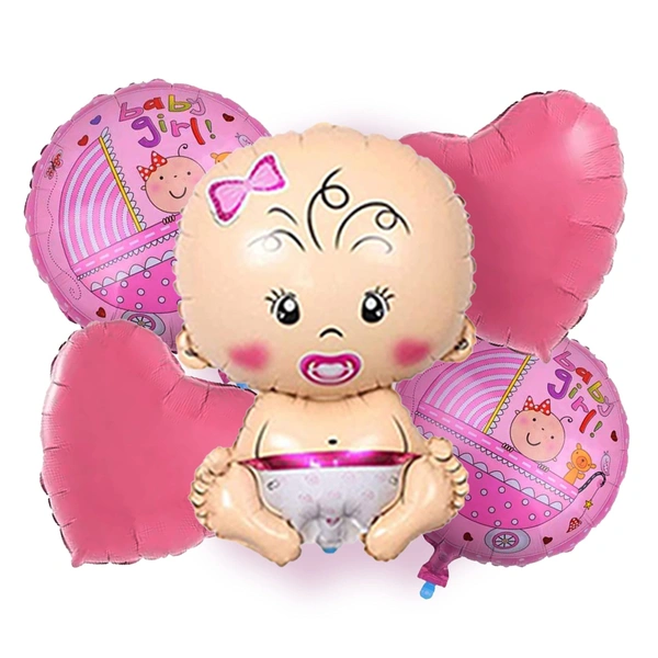 Baby Face Pink Foil Balloon