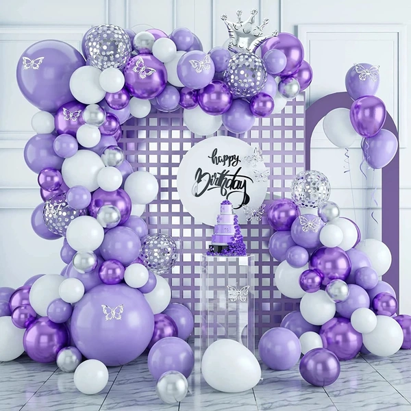SHUAIAN BALLOONS Purple Color chrome Balloon 50 pcs Pack