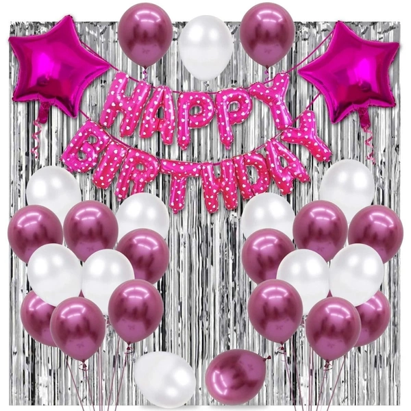 KIWI PARTY Dark Pink Star Foil Balloon –18INCH  Single Piece with Card Packaging