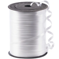 KIWI PARTY  WHITE  COLOR CURL RIBBON 10 YARD