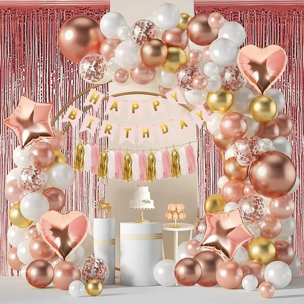 SHUAIAN BALLOONS Rose Gold Color chrome Balloon 50 pcs Pack