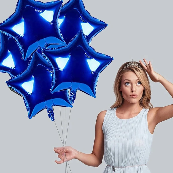 KIWI PARTY Dark Blue Star Foil Balloon –18INCH  Single Piece with Card Packaging