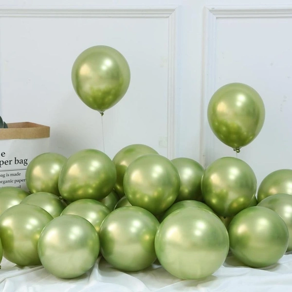 SHUAIAN BALLOONS Green  Color chrome Balloon 50 pcs Pack