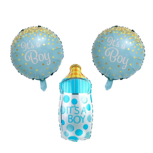 Milk Bottle Blue Foil Balloon