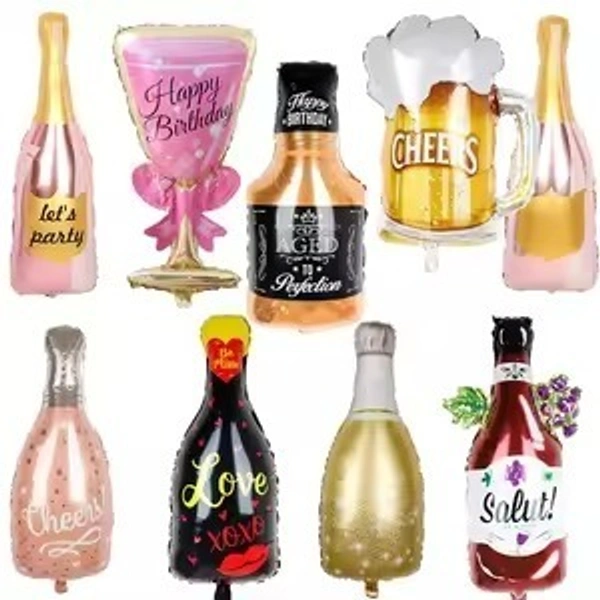 Love Theme Black  Bottle Foil Balloon 32 Inch