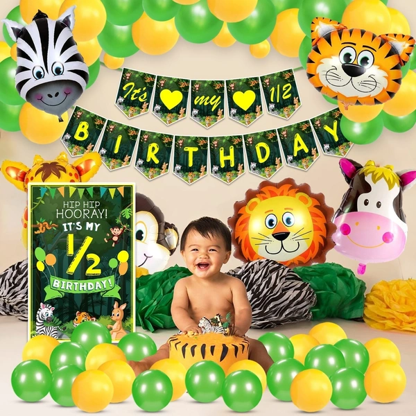 Kiwi Party  6 Pcs Jungle Theme Foil Balloon