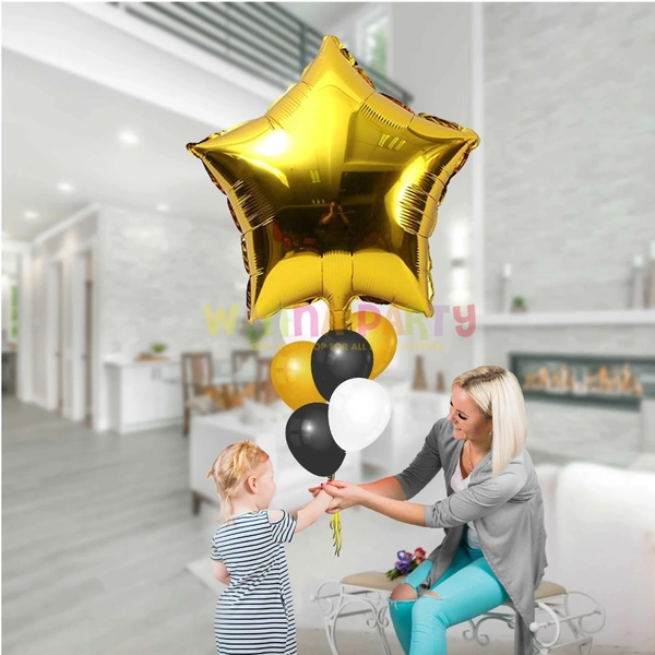 KIWI PARTY GOLDEN Star Foil Balloon –18INCH  Single Piece with Card Packaging